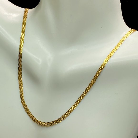 Italian 14K 5.0mm weaving serpentine lin necklace 25" 4.0gm
